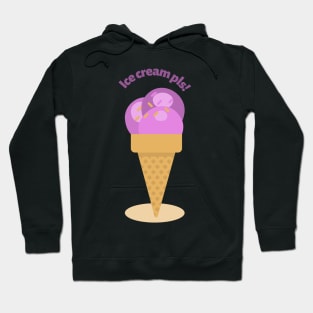 ice cream please purple scoop in cone Hoodie